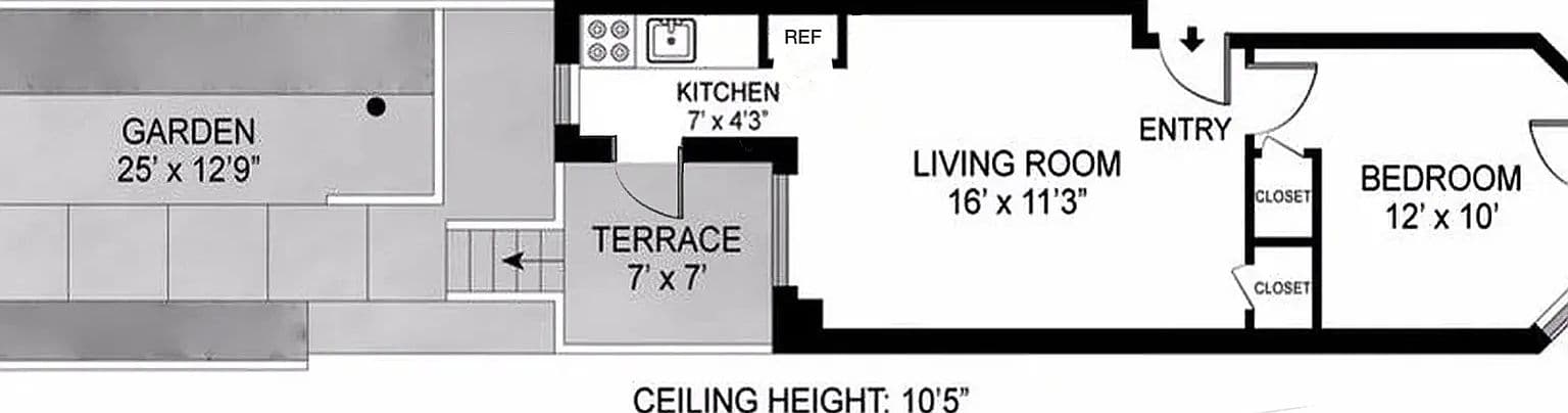 Upper East Side One-Bedroom Apartment with Private Garden and Renovated Kitchen