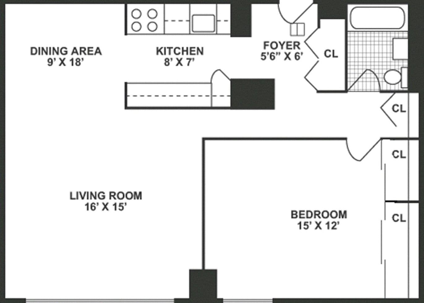 Spacious 1-Bedroom Apartment with Southern Exposure and Included Utilities in Manhattan