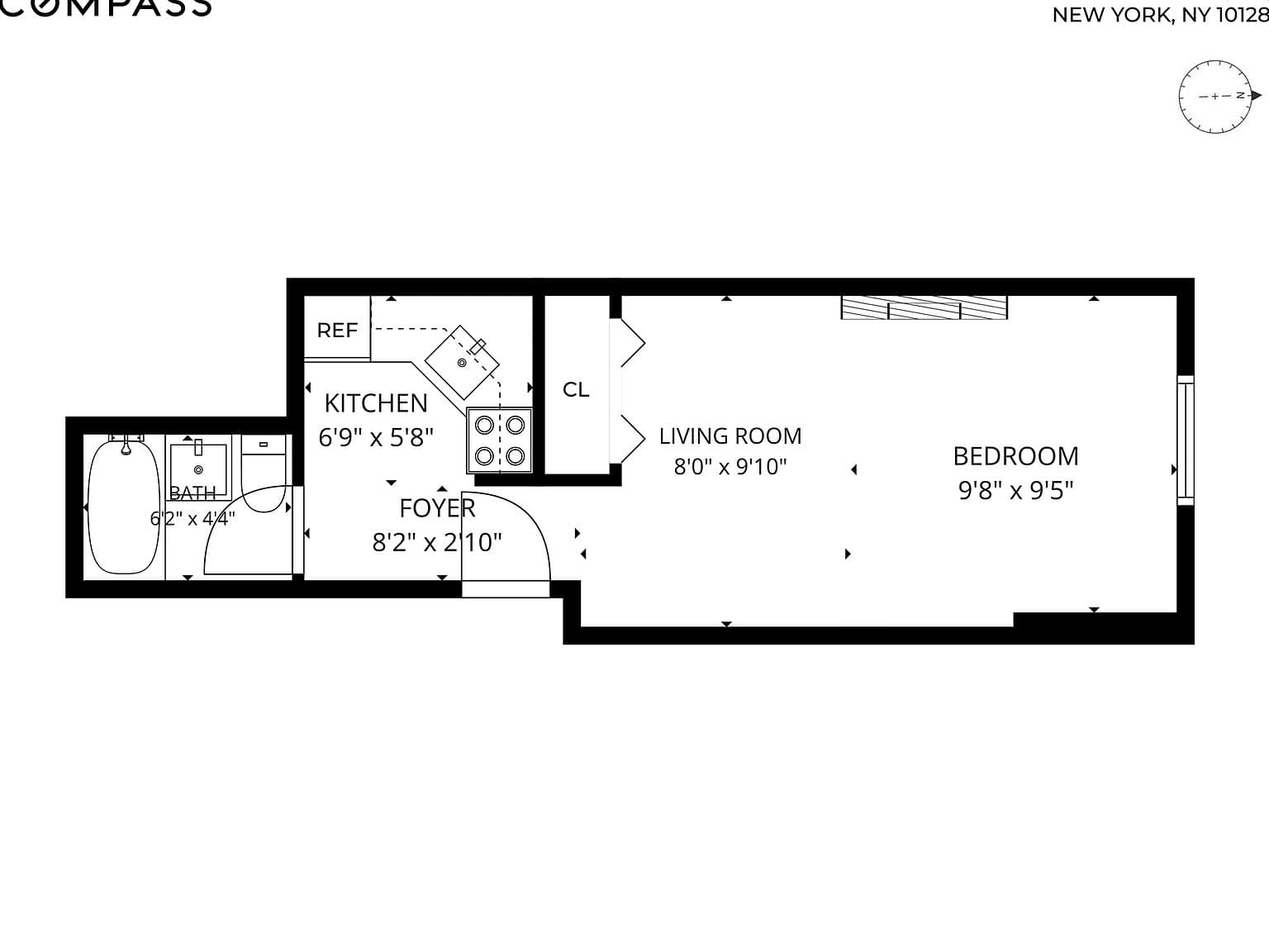 Upper East Side Studio Apartment with Exposed Brick and High Ceilings